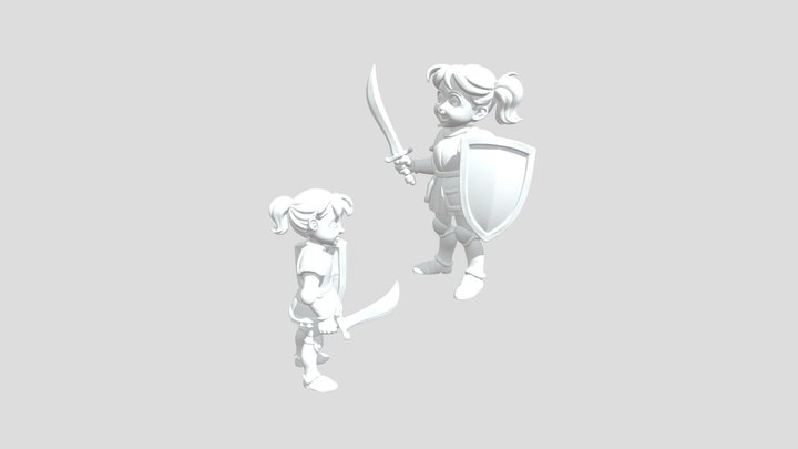 Young Knight's Training 3D Model