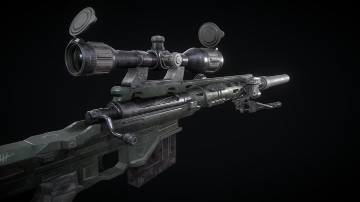 Remington MSR Sniper Rifle 3D Model
