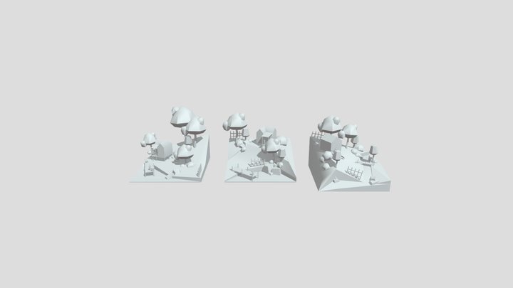 By The Ocean - Blockout 3D Model