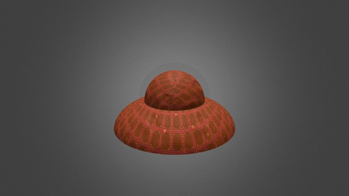 Knitted Hat with Patchwork 3D Model