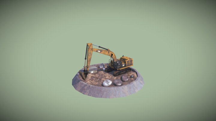 Excavator CAT 390F L 3D Model