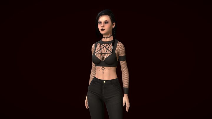 Gothic Girl 3D Model