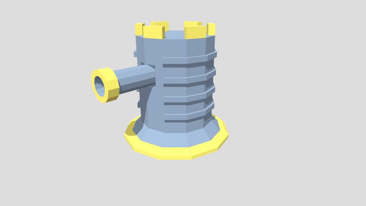 Low poly tower defence tower 3D Model