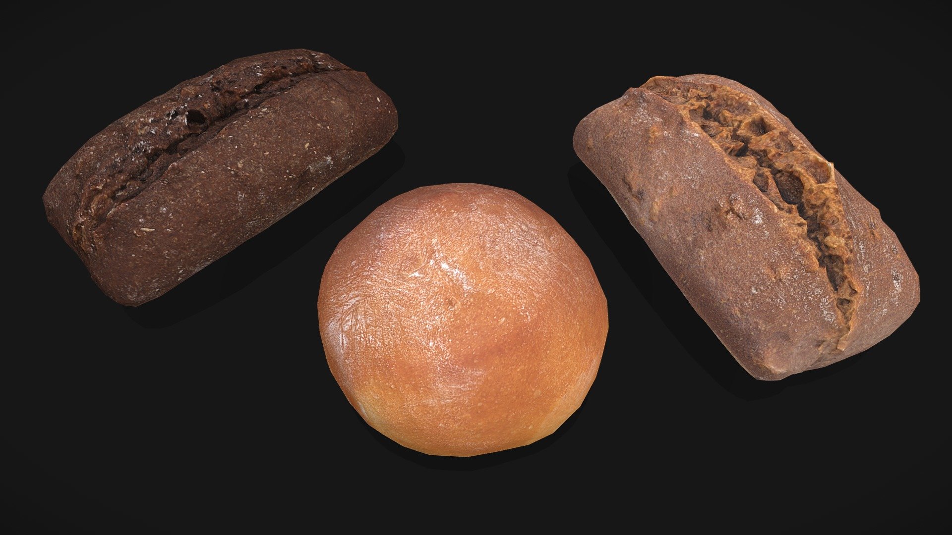 Bread group - 3 Photoscaned breads