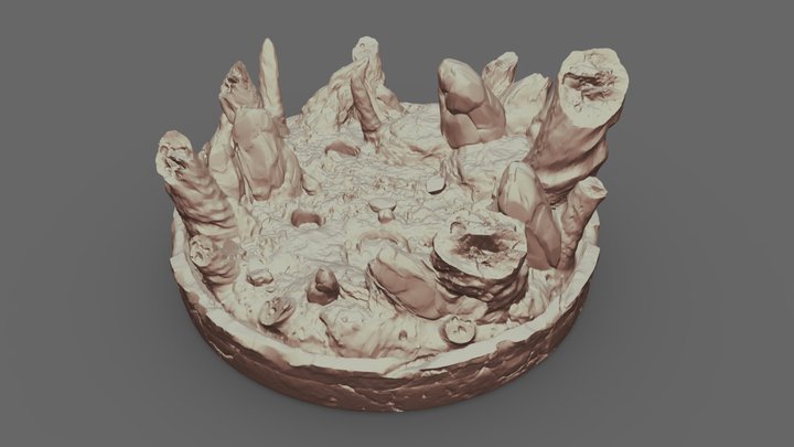 Cobblestone Monster Spikes 3D Model