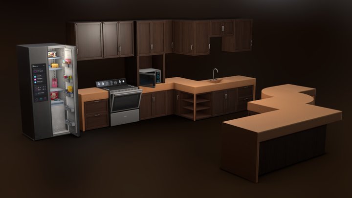 Low Poly Kitchen Assets - The Sims 4 Style 3D Model