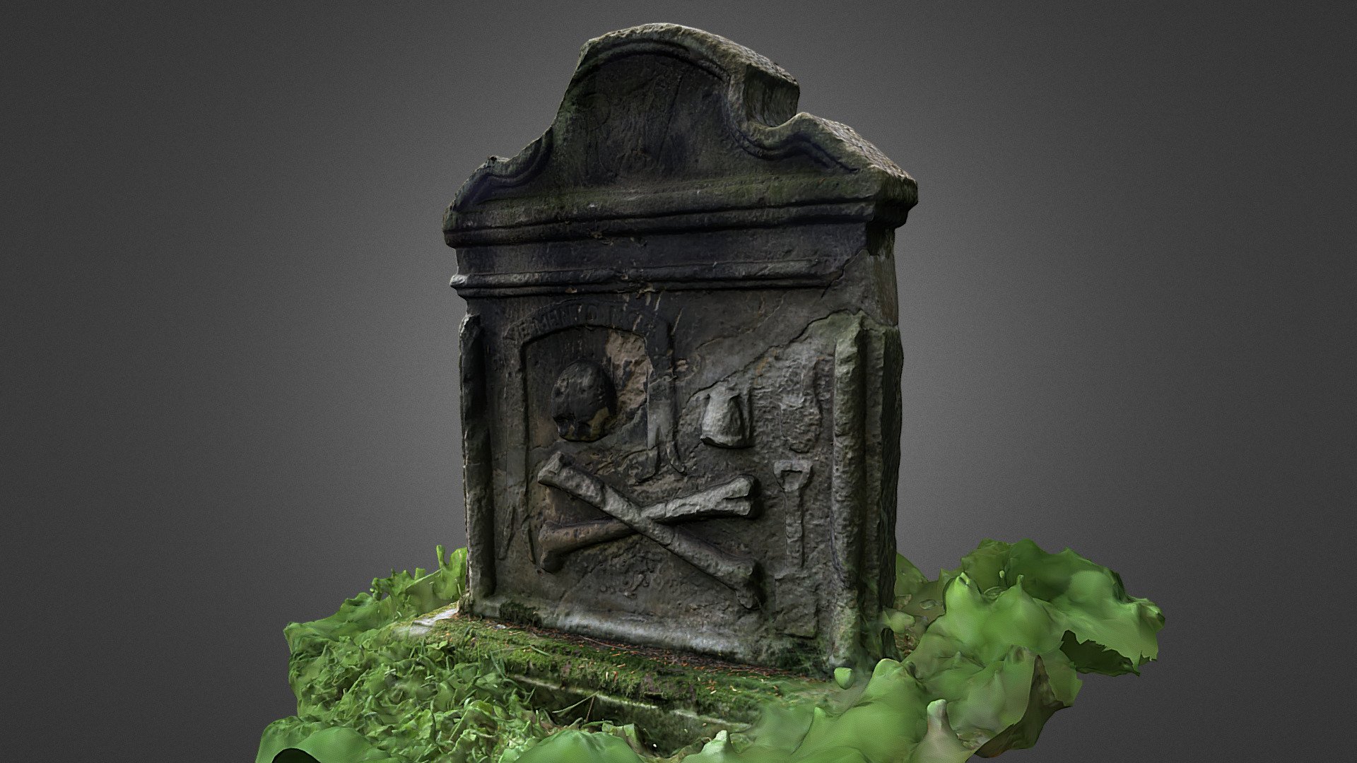 Gravestone at Old Pentland cemetery, Scotland — Sketchfab embed 3D viewer