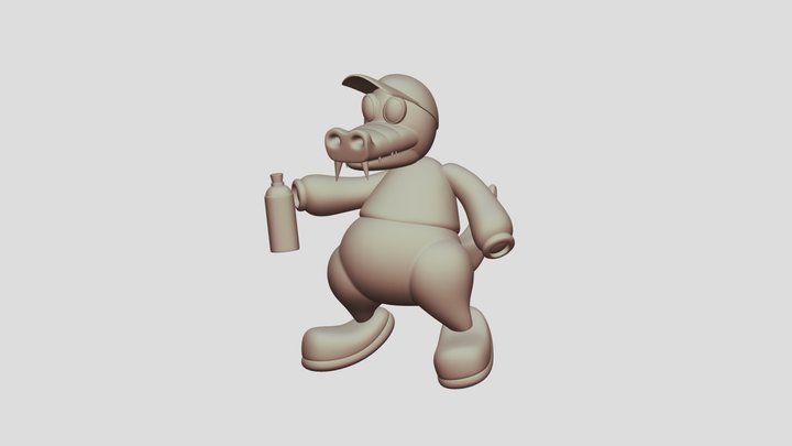 Cocodrile Graffiti Writer. 3D Model