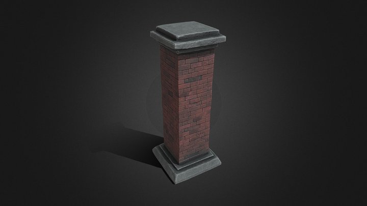Brick column 3D Model