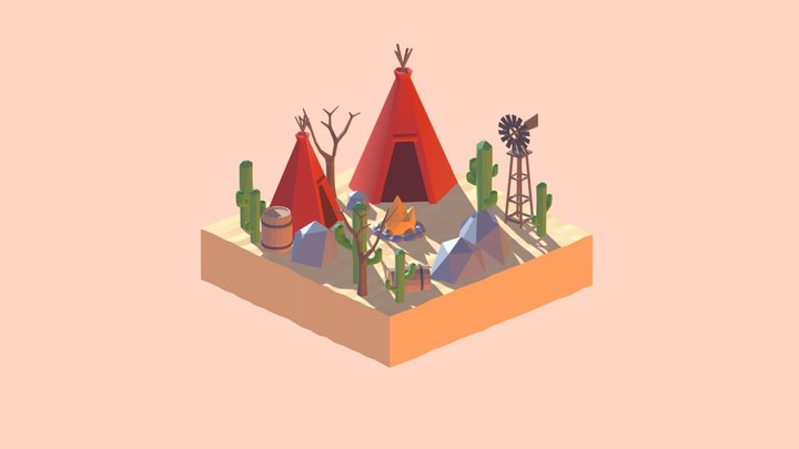 LowPoly Desert Pack 3D Model