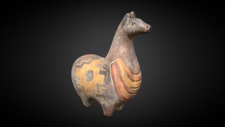 Llama peruana en cerámica low poly 3D Model