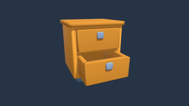 Cartoon bedside table 3D Model