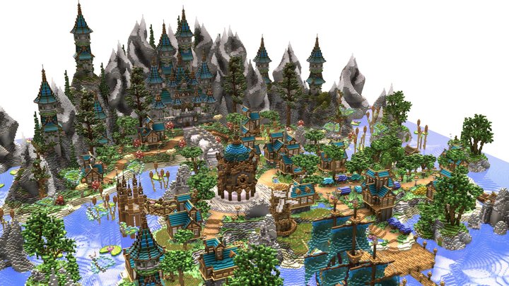 🔹 Blue Magic Village ⛅ 3D Model
