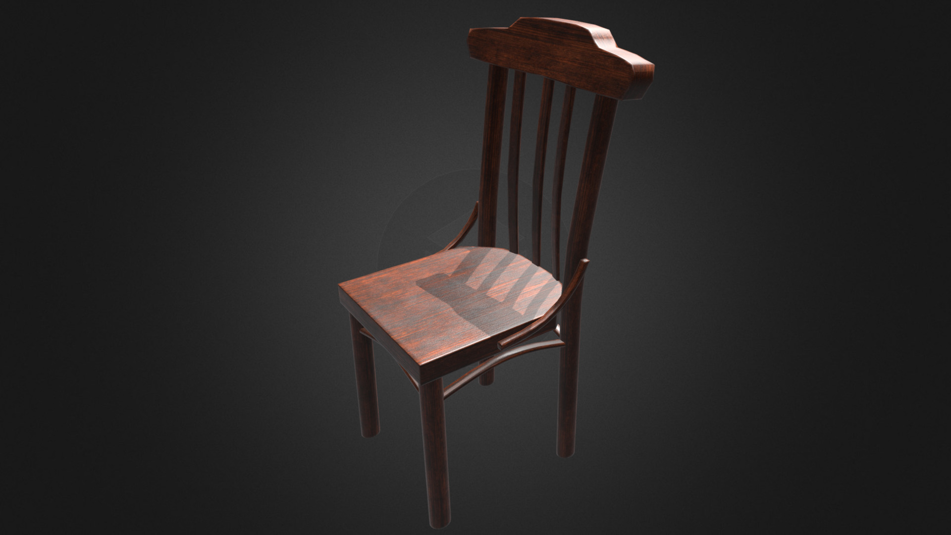 3D model Antique Chair - This is a 3D model of the Antique Chair. The 3D model is about a chair with a pillow on it.