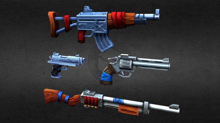 Set of weapons 3D Model