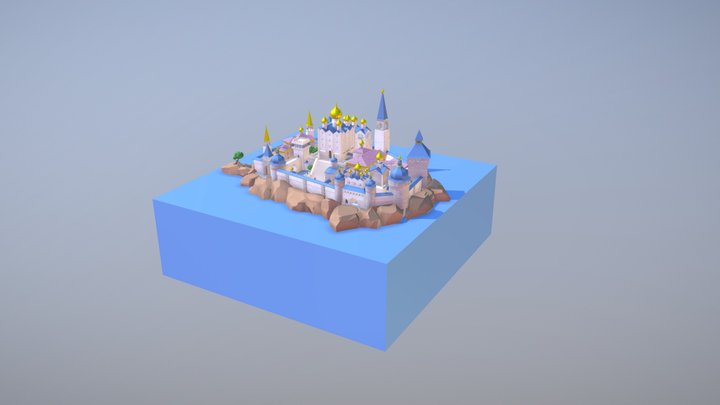 Low Poly Stylized Castle 3D Model