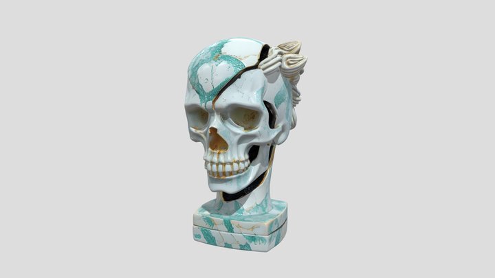 Ancient Style Skull Bust 3D Model