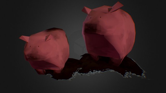 Little pigs 3D Model