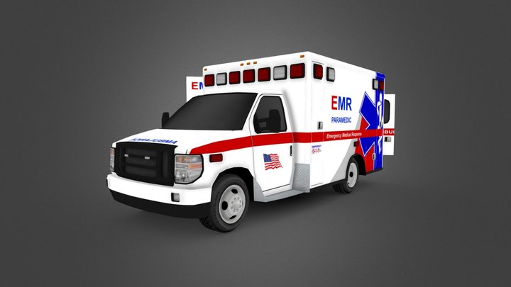 Ambulance with Interior 3D Model