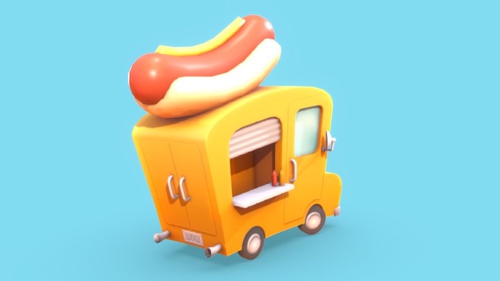Hot Dog Truck 3D Model