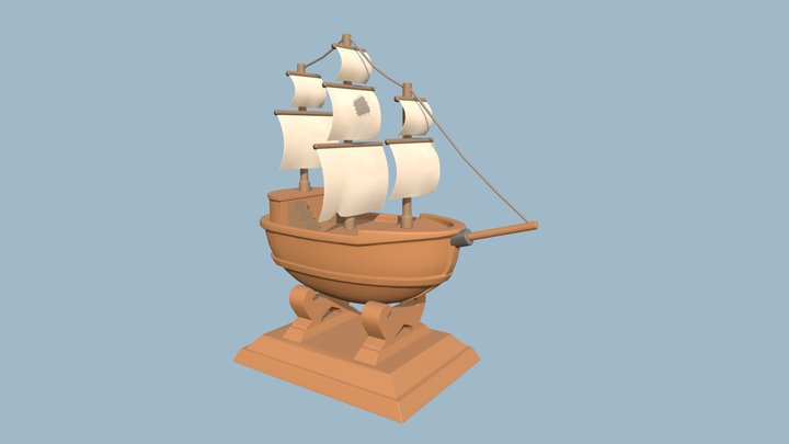 Wooden Ship 3D Model
