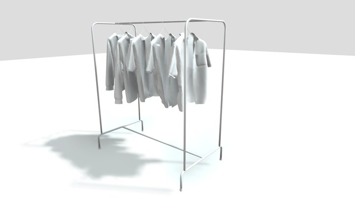Hanged shirts Rack 3D model 3D Model