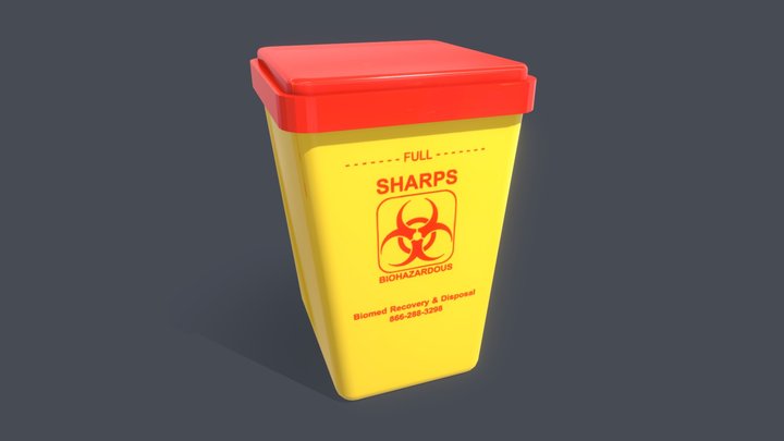 Hospital Sharps Container 3D Model