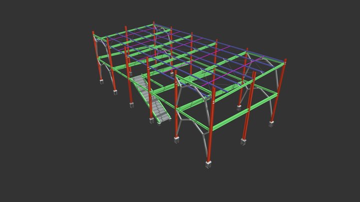 Galpão com piso para residência 3D Model