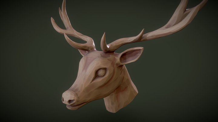 3December2018 Day6 - Reindeer Wood Bust 3D Model