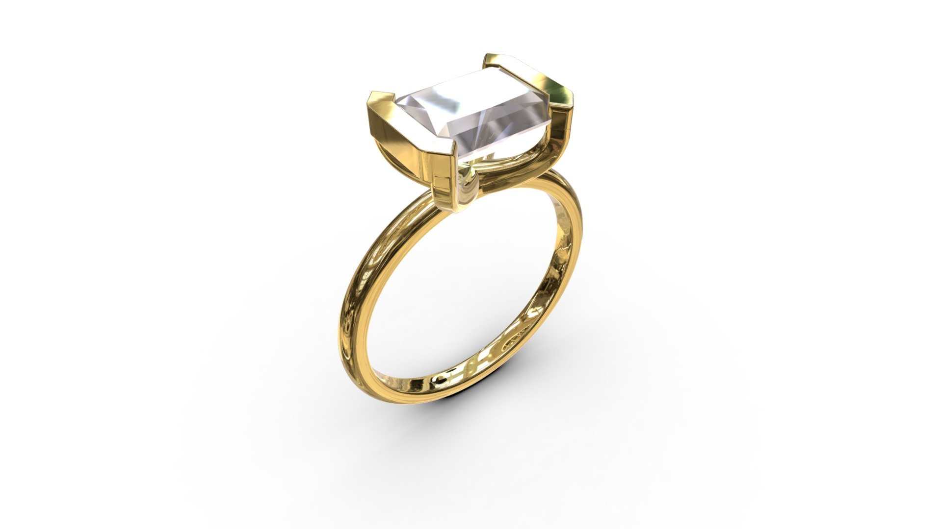 Custom East Bezel Design Radiant Ring - 3D model by Luis Rocha ...