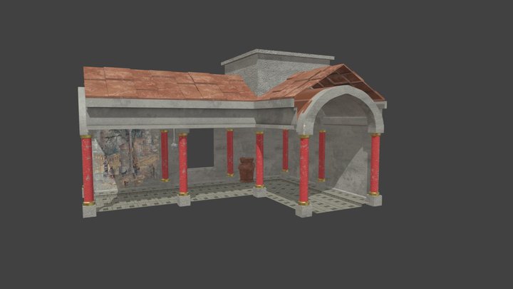 Modular Roman Hallway 3D Model