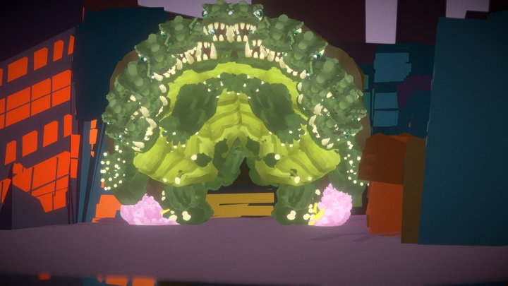 Gamera stomp cycle 3D Model