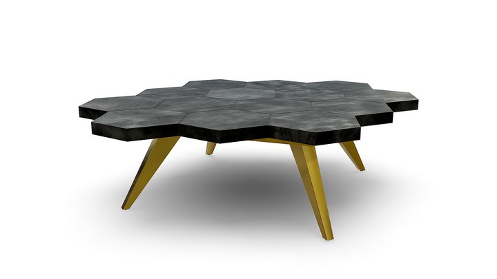 HEXAGON COFFEE TABLE - CHARCOAL 3D Model