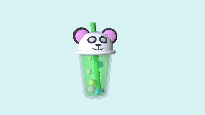 Panda Bubble Tea 3D Model