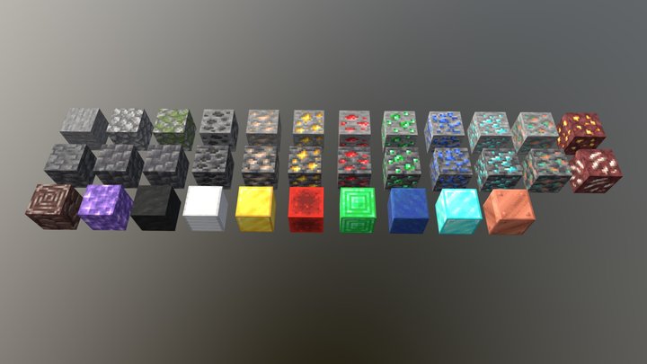 Minecraft Block Asset Pack 3D Model