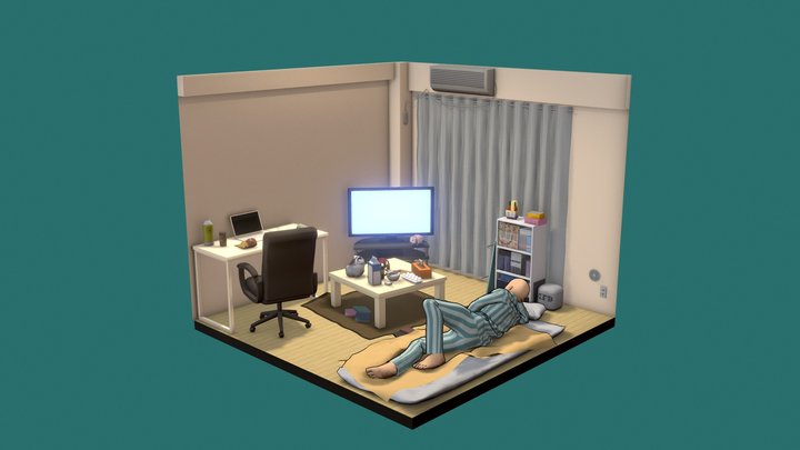 Saitamas Apartment - One Punch Man Fan Art. 3D Model