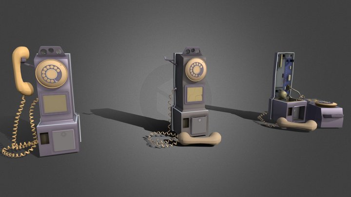Vintage Payphone 3D Model