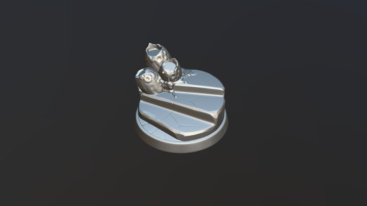 Pedestal Alien Infected 30mm 3D Model