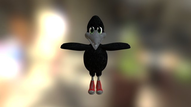 Bird Scared of Heights 3D Model