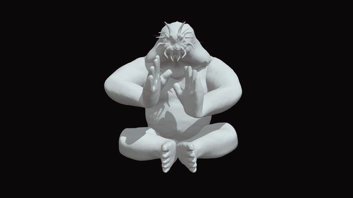 Mole Buddha Pose 3D Model