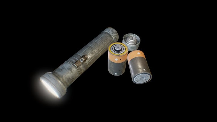 Old Flash Light 3D Model
