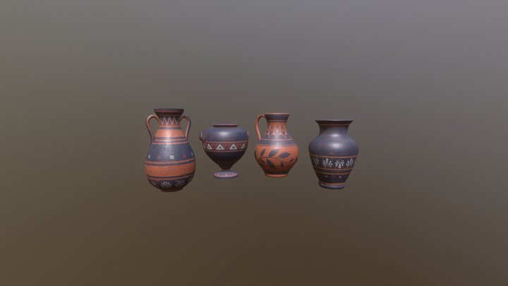 Clay pots 3D Model
