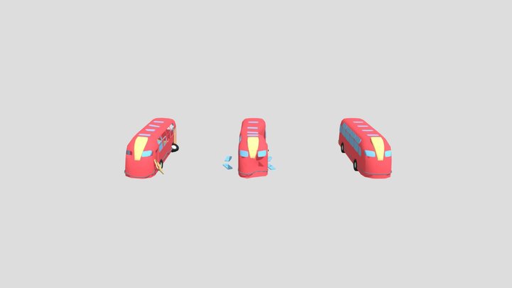 Bus_ Destruction 3D Model