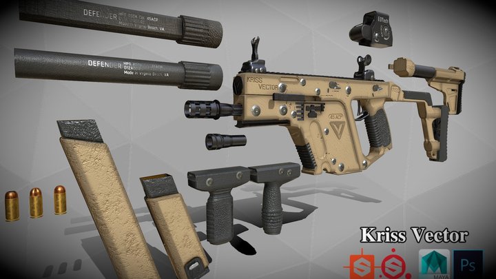 Kriss Vector  (FREE MODEL) 3D Model