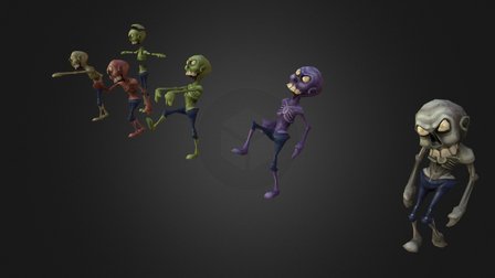 Cartoon zombie 3D Model