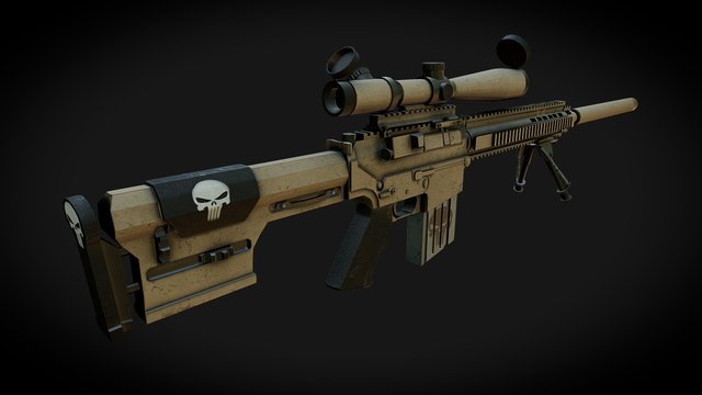 M4110 Sniper Rifle 3D Model