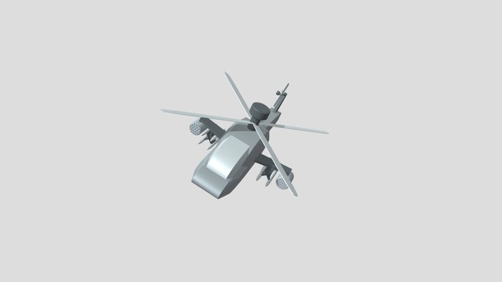 Awesome Attack Helicopter 3D Model