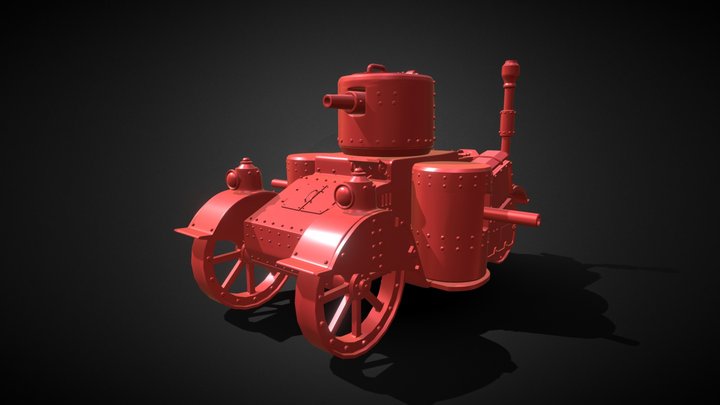 Steampunk Tank (High Poly Version) 3D Model