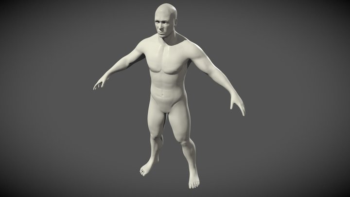 Character2 Retopologized Lo-Res Mesh 3D Model