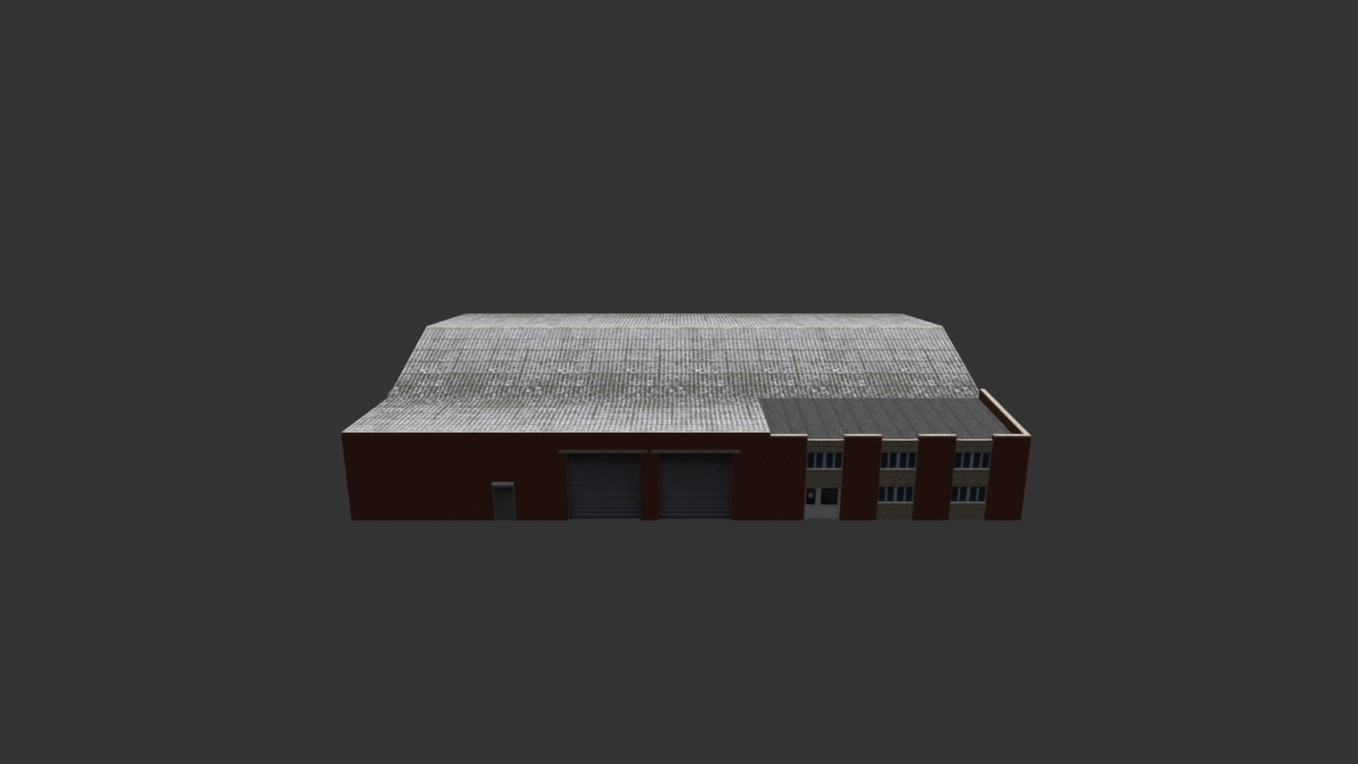 3D model Factory Building 21 - This is a 3D model of the Factory Building 21. The 3D model is about a house with a black background.
